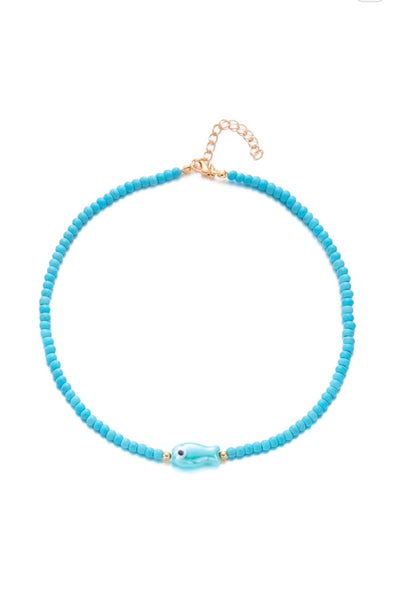 Here Fishy Fishy beaded necklace