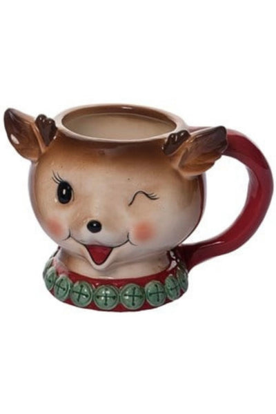 LOW STOCK Vintage Style Reindeer Mug - single