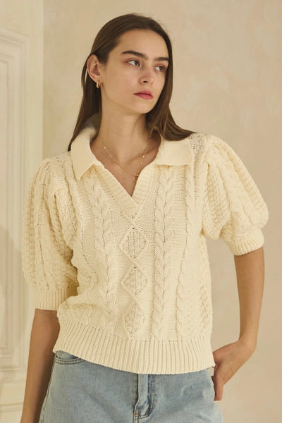 Poppy Cable Knit Pullover