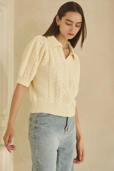 Poppy Cable Knit Pullover