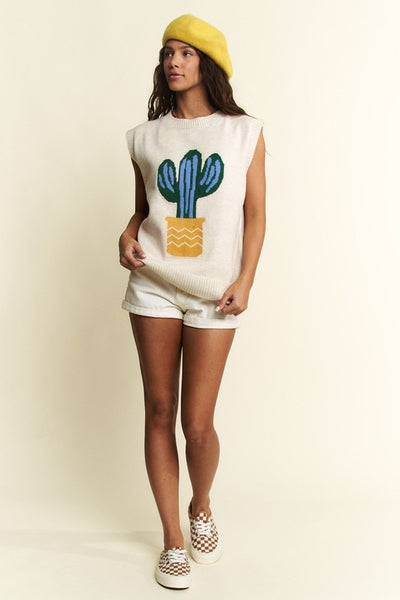 Cactus knit pullover - CURVE ONLY