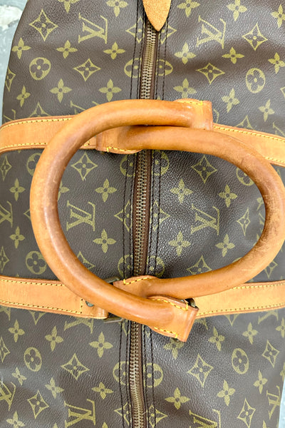 Vintage Louis Vuitton Monogram Keepall 55 Boston travel handbag