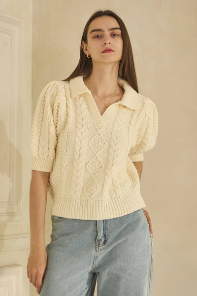 Poppy Cable Knit Pullover
