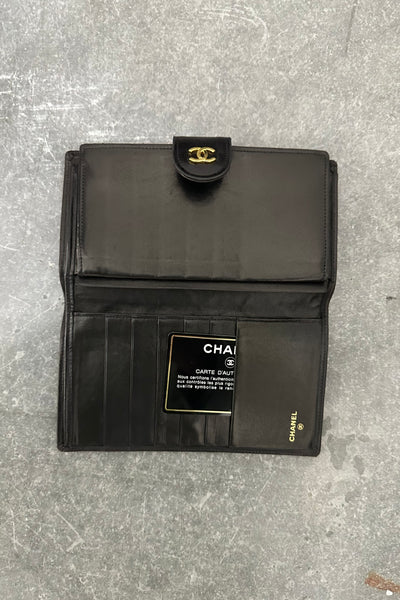 CHANEL Matelasse CC Leather Long Wallet