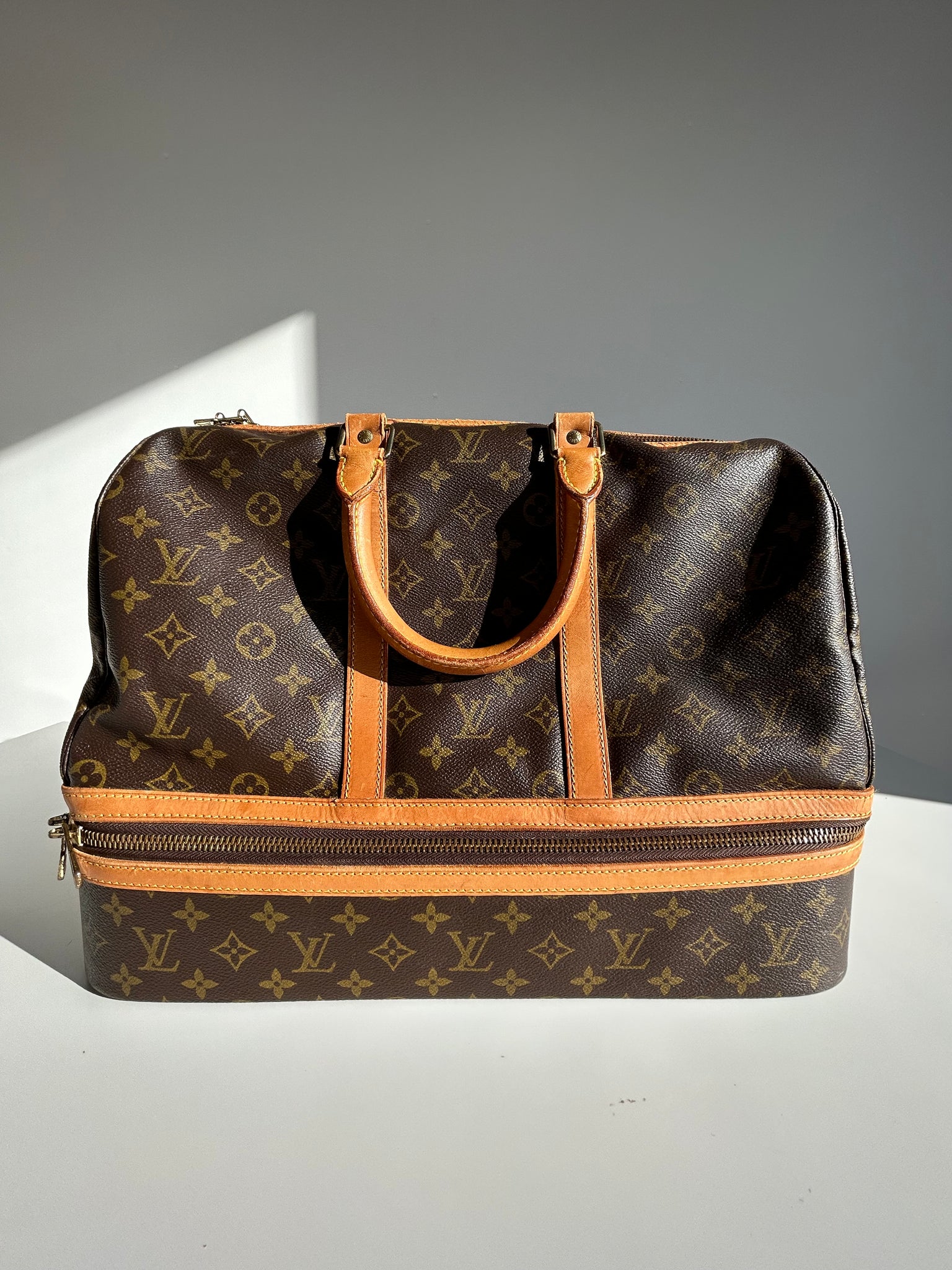 Louis Vuitton Vintage Monogram Sac Sport Travel Duffle Bag
