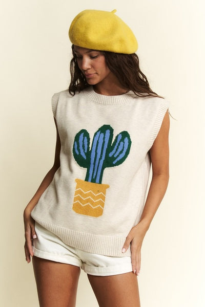 Cactus knit pullover - CURVE ONLY