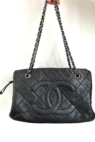 Chanel Matelasse Caviarskin Chain tote bag rare SILVER hardware