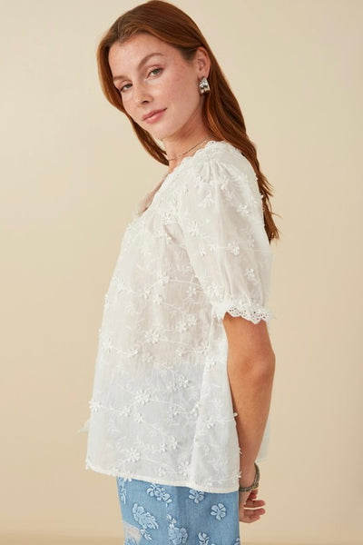 Chloe White Floral Blouse