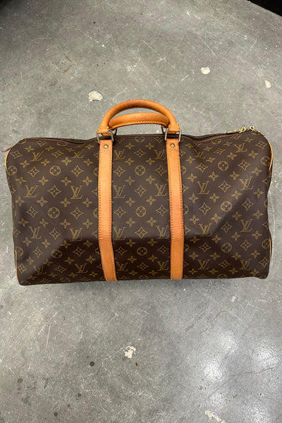 Louis Vuitton Monogram Keepall 50 Boston travel handbag