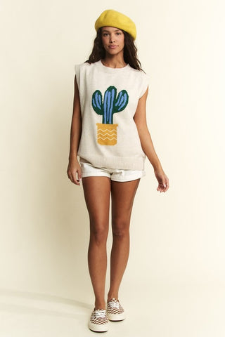 Cactus knit pullover - CURVE ONLY