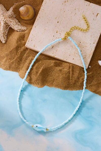 Here Fishy Fishy beaded necklace