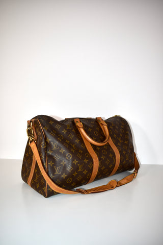 Louis Vuitton Monogram Keepall Bandouliere 45 Boston travel handbag