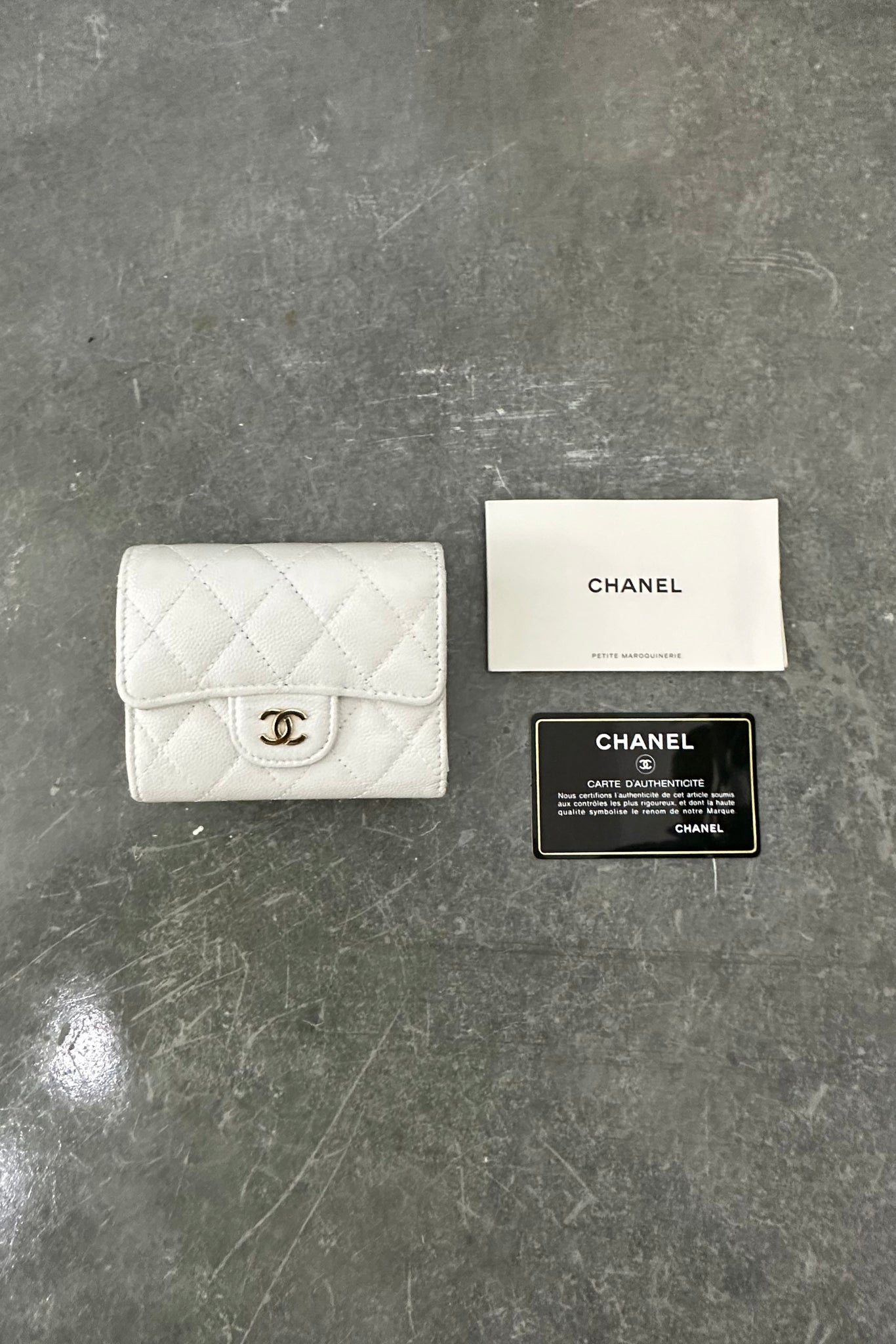 CHANEL Quilted Matelasse CC Leather Wallet