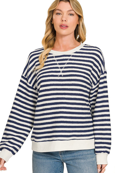 Terry Stripe pullover