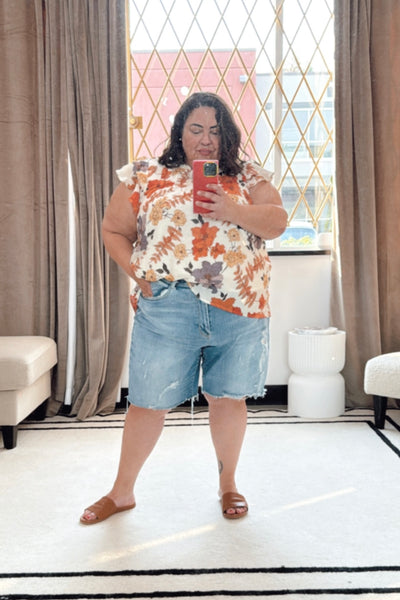 Fall Floral Blouse