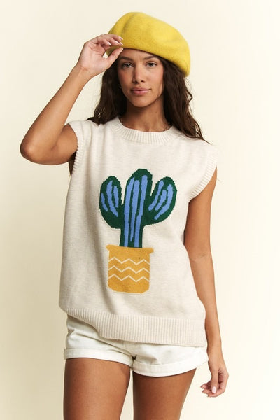 Cactus knit pullover - CURVE ONLY