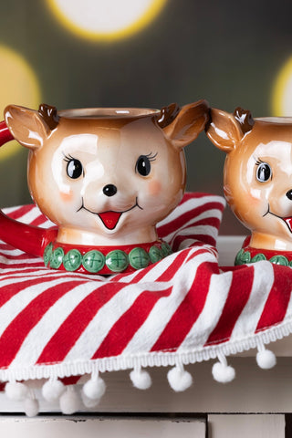 LOW STOCK Vintage Style Reindeer Mug - single