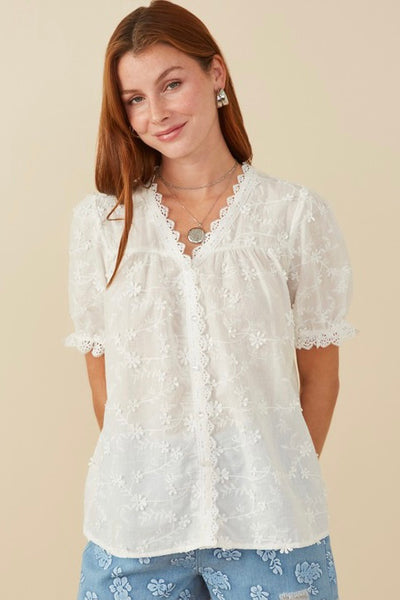 Chloe White Floral Blouse