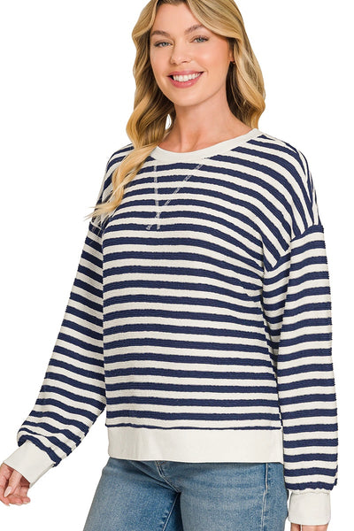 Terry Stripe pullover