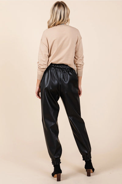 Faux Leather Joggers