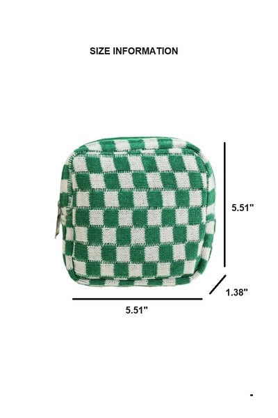 Squared Up checked pouch