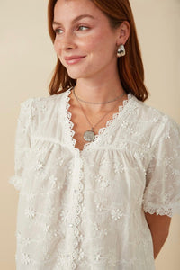 Chloe White Floral Blouse