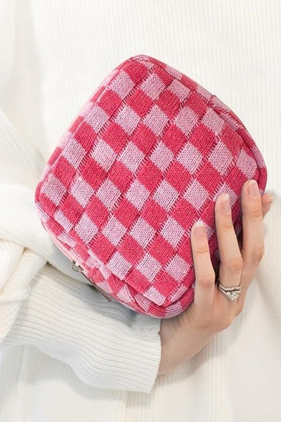 Squared Up checked pouch