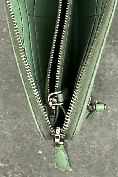 PRADA Logo Saffiano Leather Zip Long Wallet