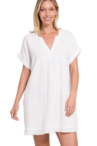 Maren White Cotton dress