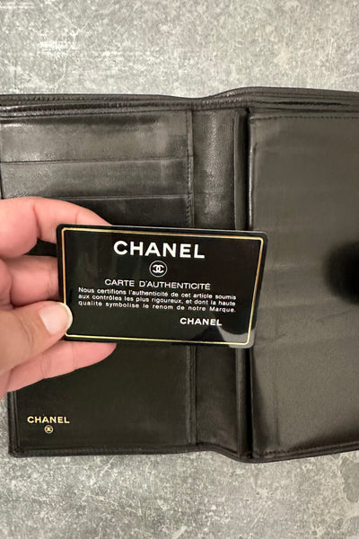 CHANEL Matelasse CC Leather Long Wallet