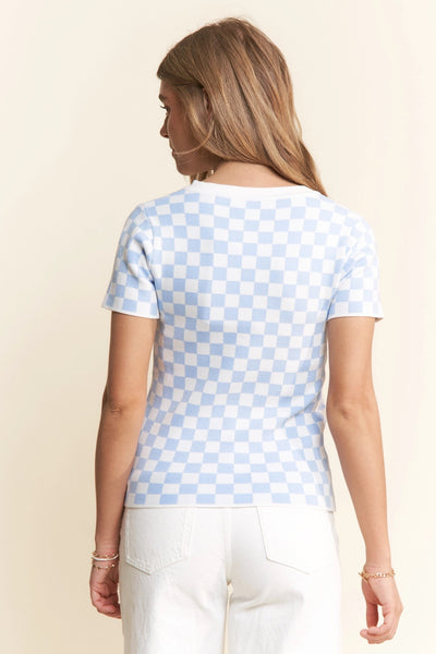 Checked In henley pullover
