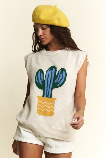 Cactus knit pullover - CURVE ONLY