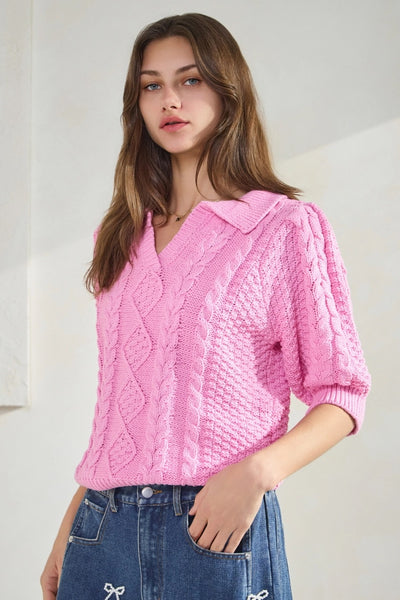 Poppy Cable Knit Pullover
