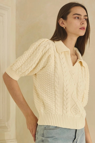 Poppy Cable Knit Pullover