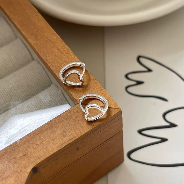 EVERYDAY Heart hoop Earrings .925
