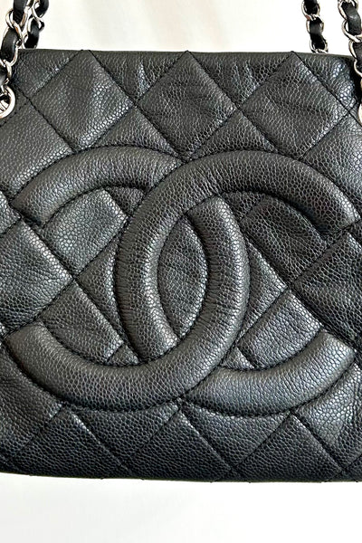 Chanel Matelasse Caviarskin Chain tote bag rare SILVER hardware