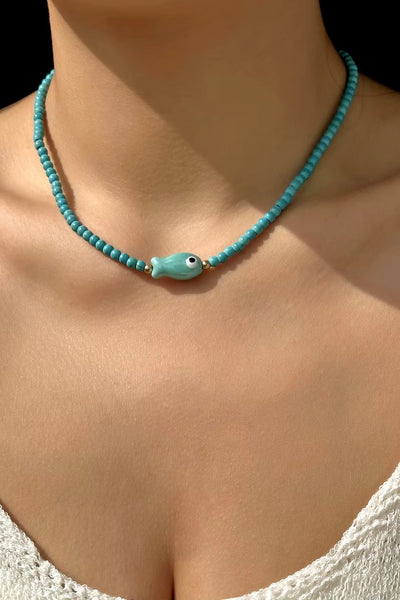 Here Fishy Fishy beaded necklace