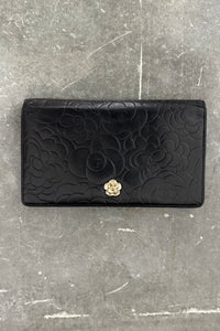 CHANEL Camellia CC Leather Long Wallet