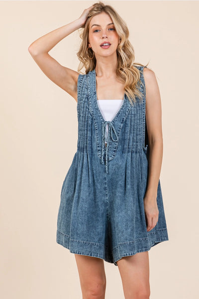 Denim Short Romper