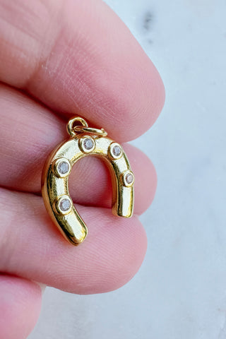 Sparkle On Horseshoe Charm