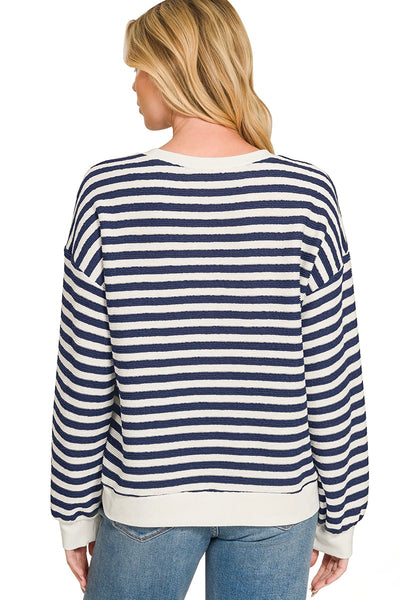 Terry Stripe pullover