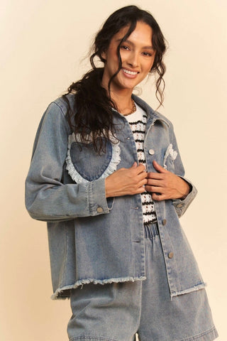 Lacey Heart denim shirt/jacket