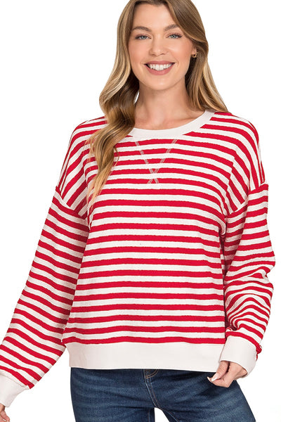 Terry Stripe pullover