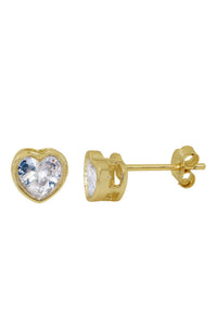 Mini Heart stud earring gold filled
