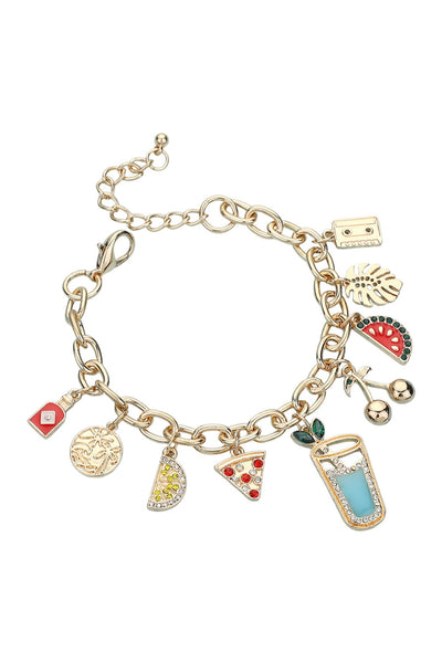 Tropical Snack Vibes charm bracelet