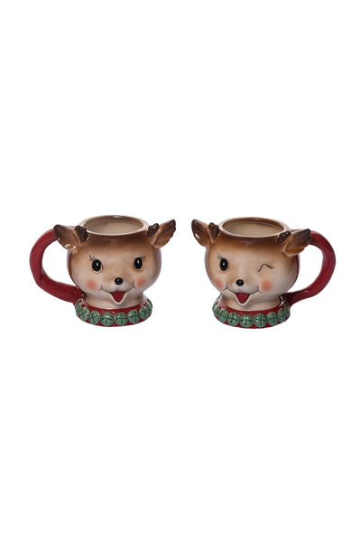 LOW STOCK Vintage Style Reindeer Mug - single