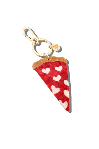 Heart Pizza Bag Charm + Keychain