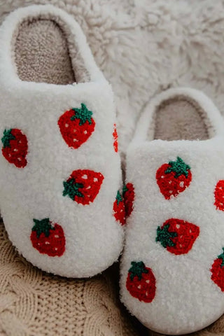 Strawberry Tufted Slippers