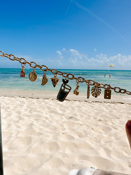 Tropical Snack Vibes charm bracelet