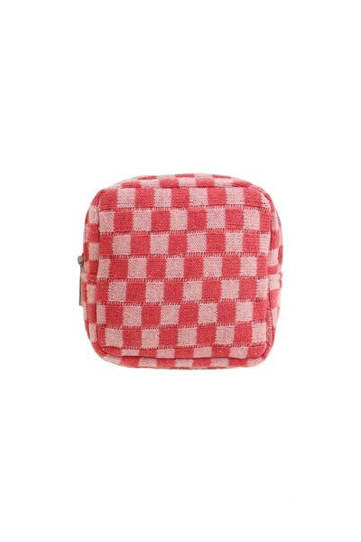 Squared Up checked pouch